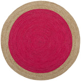 Safavieh Natural Fiber 5'-0" x 5'-0" Rug in Fuchsia / Natural