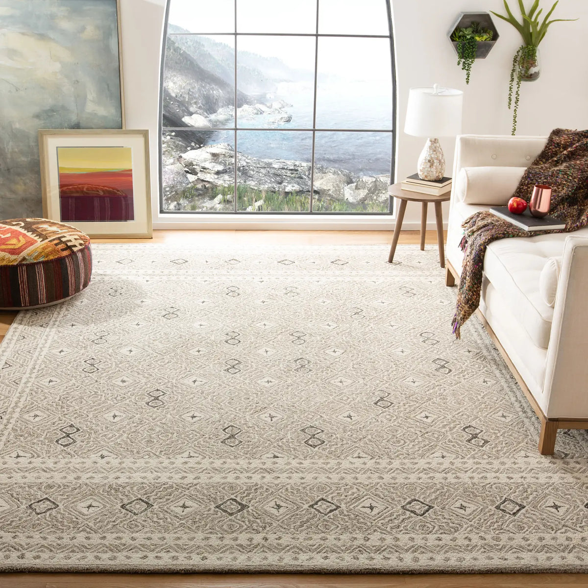 Safavieh Micro-Loop 10'-0" x 14'-0" Rug in Grey / Ivory