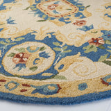 Safavieh Micro-Loop 5'-0" x 5'-0" Rug in Cream / Blue