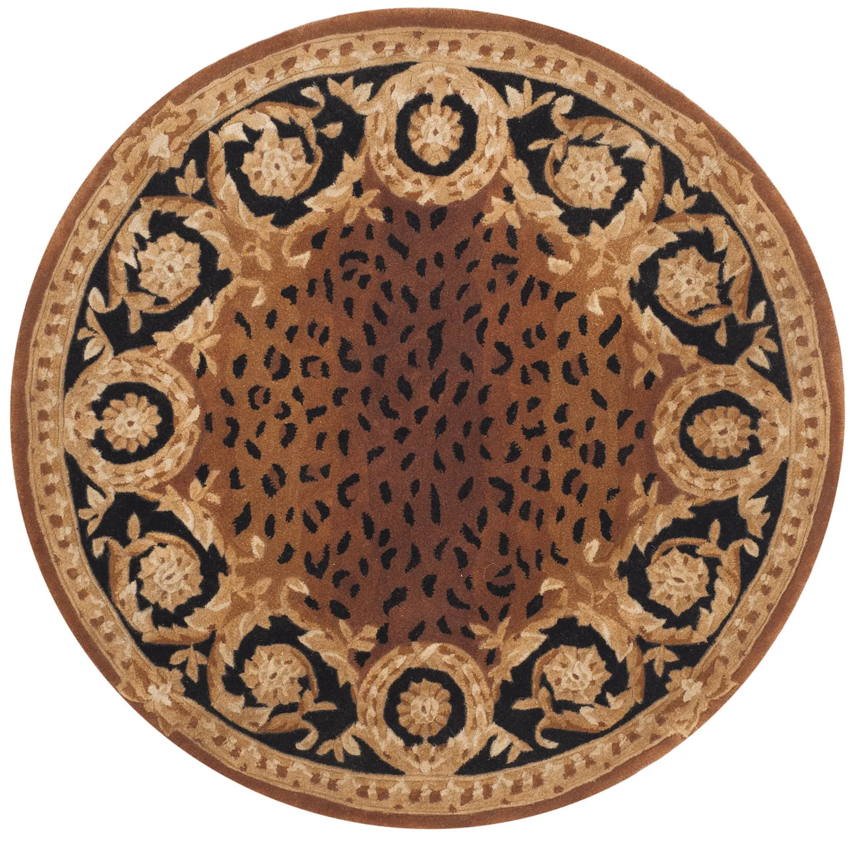 Safavieh Naples 4'-0" x 4'-0" Rug in Black / Gold