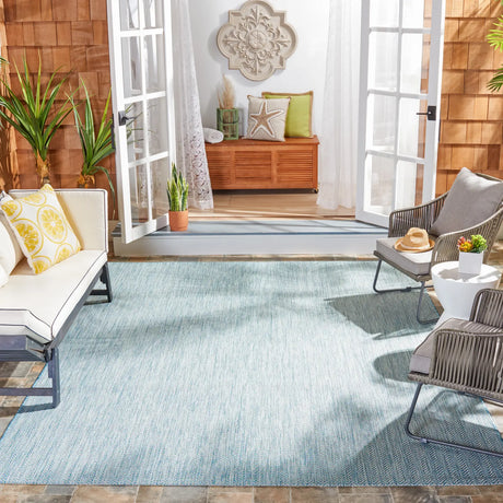 Safavieh Courtyard 10'-0" x 14'-0" Rug in Aqua / Grey