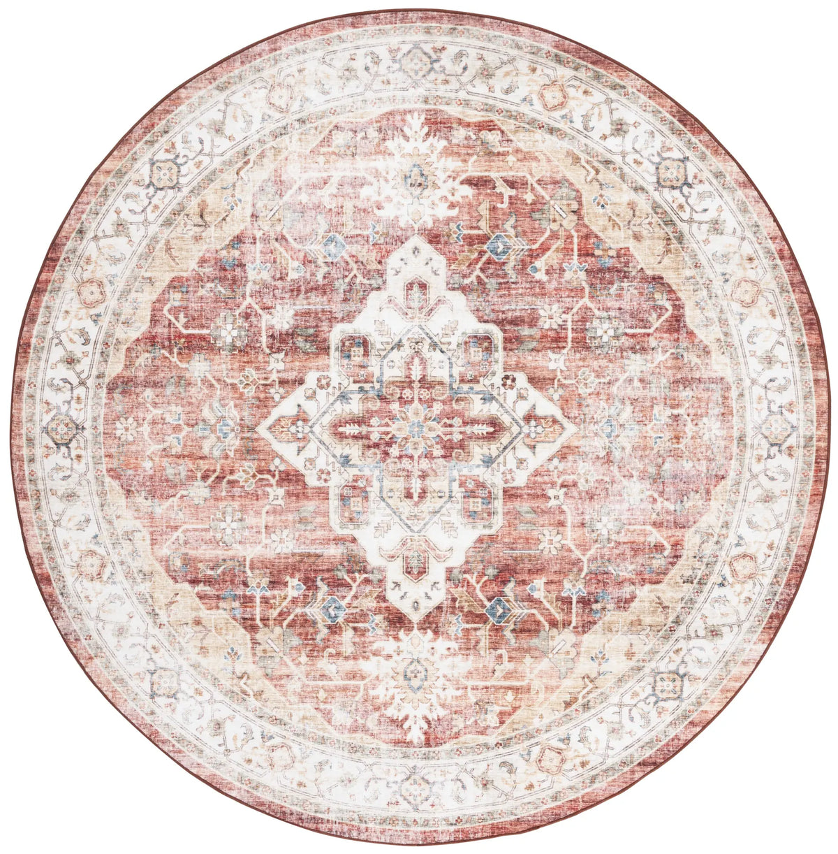 Safavieh Santa Monica 6'-0" x 6'-0" Rug in Rust / Gold