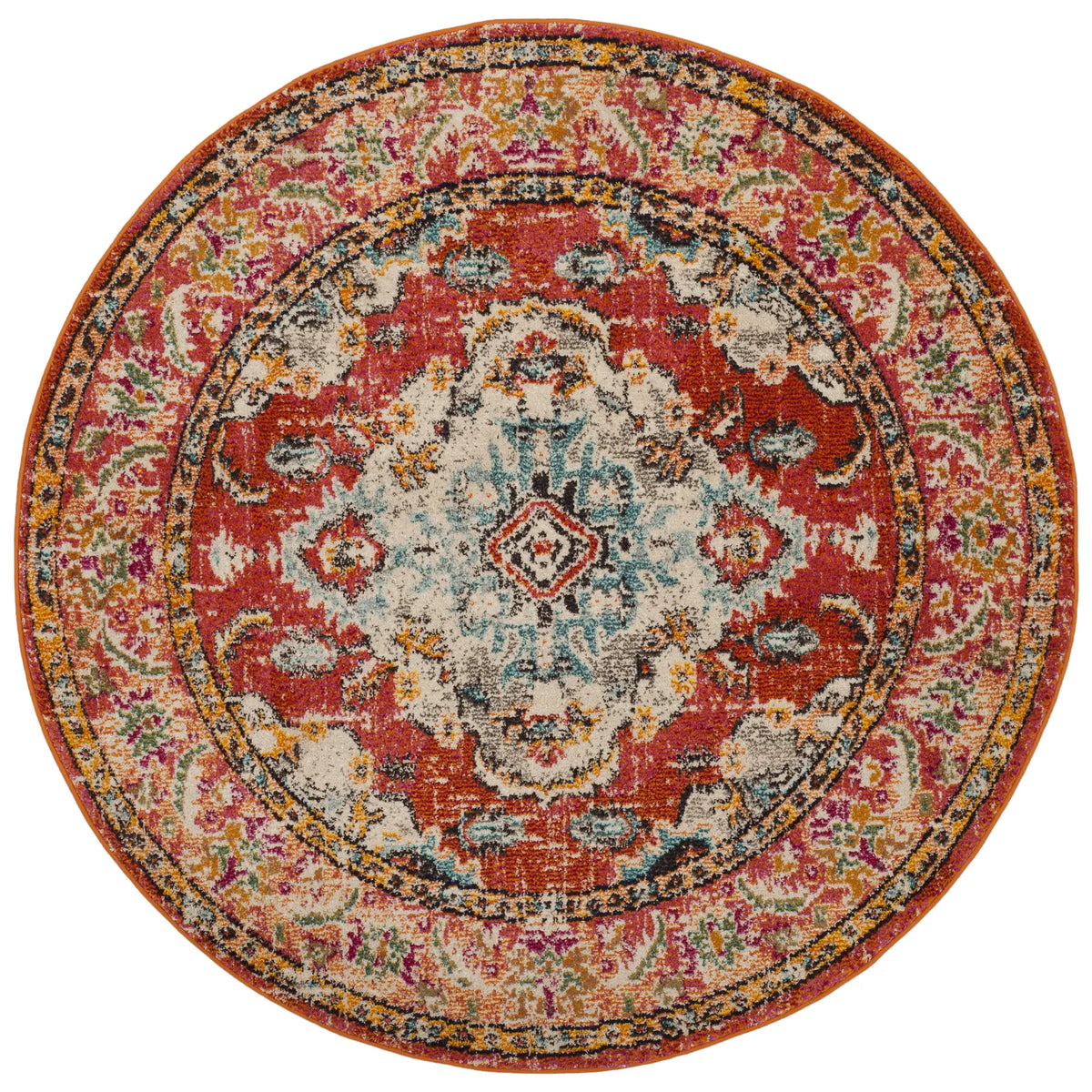 Safavieh Monaco 5'-0" x 5'-0" Rug in Orange / Light Blue