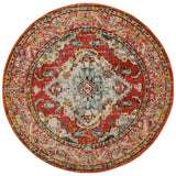 Safavieh Monaco 5'-0" x 5'-0" Rug in Orange / Light Blue