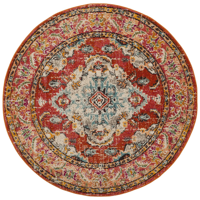 Safavieh Monaco 5'-0" x 5'-0" Rug in Orange / Light Blue