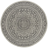 Safavieh Courtyard 5'-3" x 5'-3" Rug in Light Grey / Black