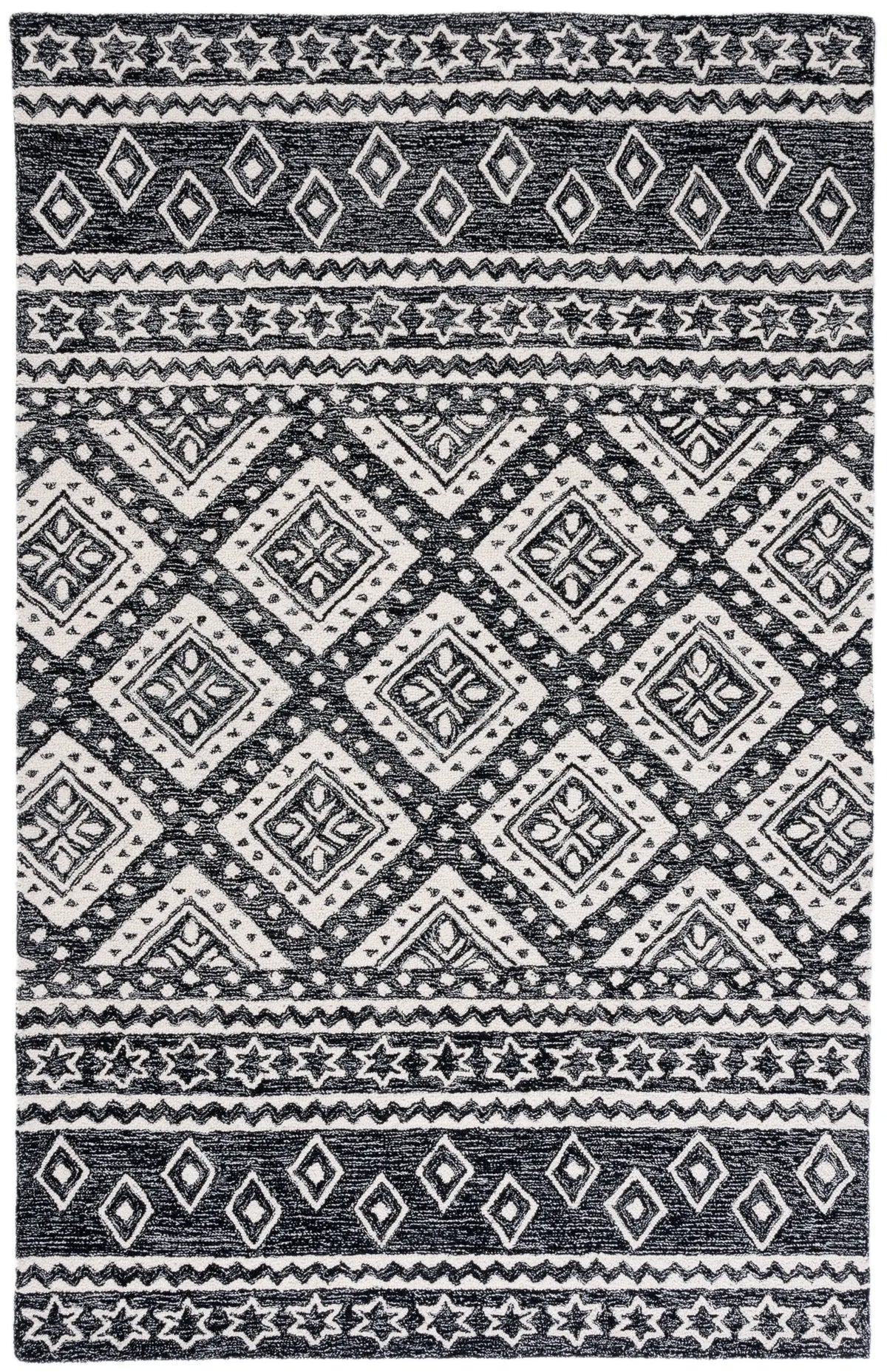 Safavieh Micro-Loop 4'-0" x 6'-0" Rug in Black / Grey
