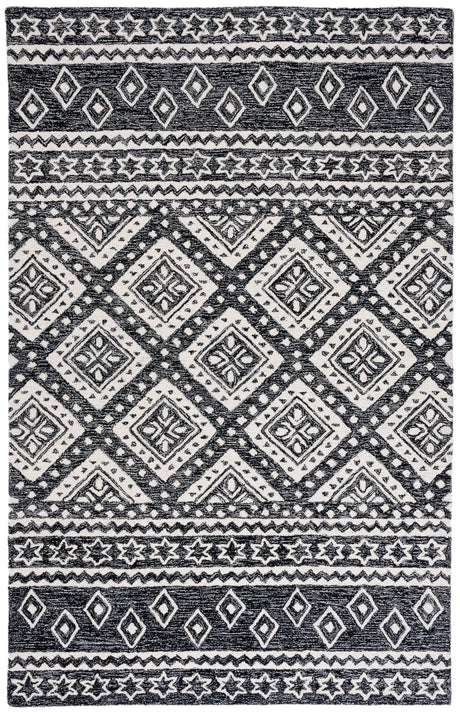 Safavieh Micro-Loop 4'-0" x 6'-0" Rug in Black / Grey