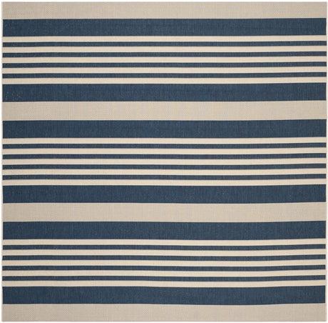 Safavieh Courtyard 6'-7" x 6'-7" Rug in Navy / Beige