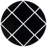 Safavieh Tahoe Shag 6'-7" x 6'-7" Rug in Black / White