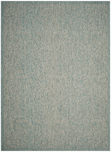 Safavieh Courtyard 6'-7" x 9'-6" Rug in Aqua / Grey