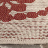 Safavieh Courtyard 6'-7" x 6'-7" Rug in Beige / Red