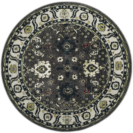 Safavieh Vintage Hamadan 6'-7" x 6'-7" Rug in Dark Grey / Ivory