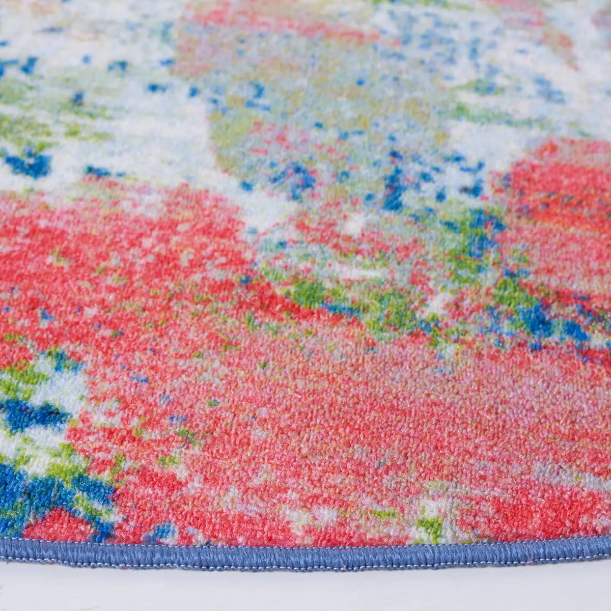 Safavieh Paint Brush 6'-7" x 6'-7" Rug in Navy / Orange