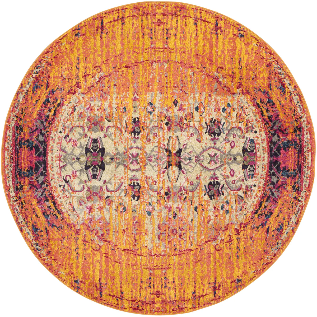 Safavieh Monaco 5'-0" x 5'-0" Rug in Orange / Multi