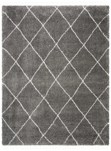 Safavieh Moroccan Fringe Shag 8'-0" x 10'-0" Rug in Grey / Ivory