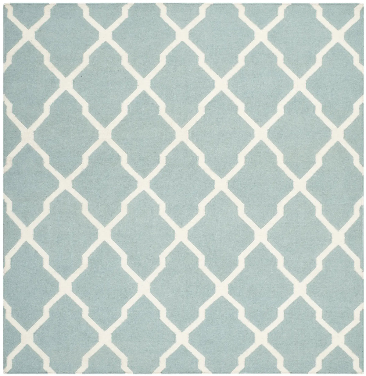 Safavieh Dhurries 6'-0" x 6'-0" Rug in Light Blue / Ivory