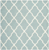 Safavieh Dhurries 6'-0" x 6'-0" Rug in Light Blue / Ivory