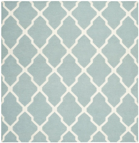 Safavieh Dhurries 6'-0" x 6'-0" Rug in Light Blue / Ivory