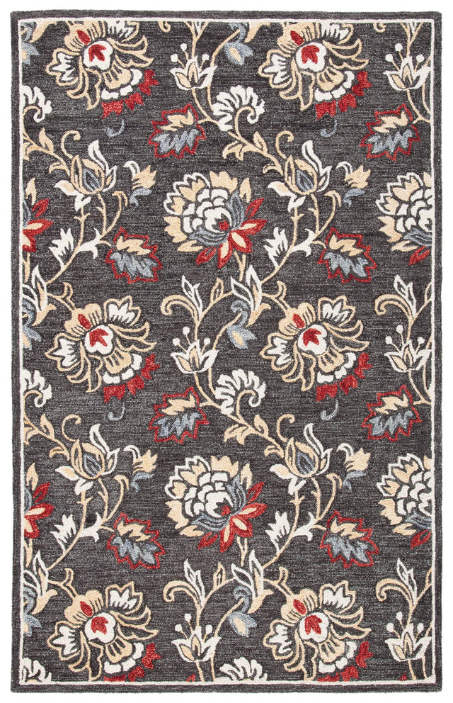 Safavieh Blossom 4'-0" x 6'-0" Rug in Dark Grey / Yellow