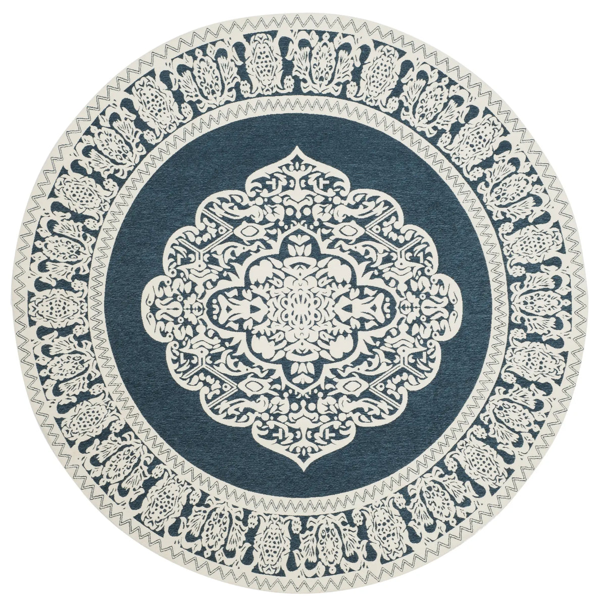 Safavieh Marbella 6'-0" x 6'-0" Rug in Dark Blue / Ivory