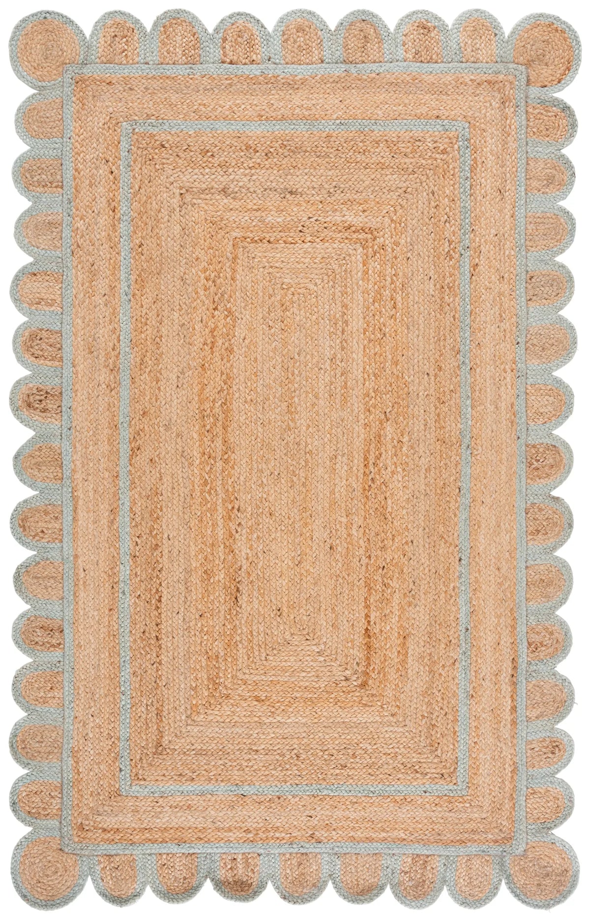 Safavieh Natural Fiber 4'-0" x 6'-0" Rug in Natural / Light Blue