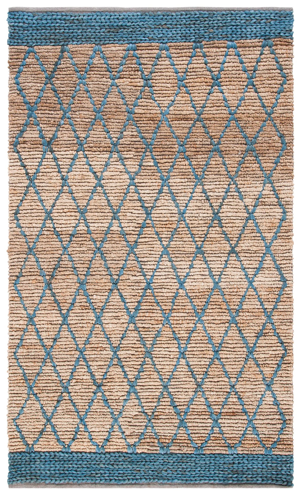 Safavieh Natural Fiber 4'-0" x 6'-0" Rug in Natural / Navy