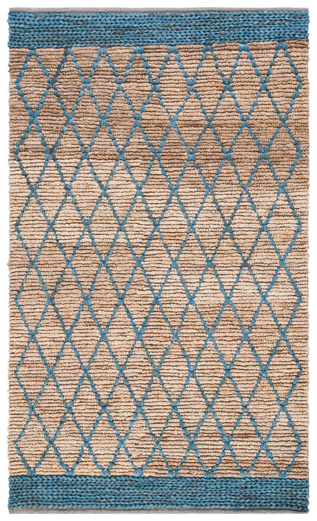 Safavieh Natural Fiber 4'-0" x 6'-0" Rug in Natural / Navy