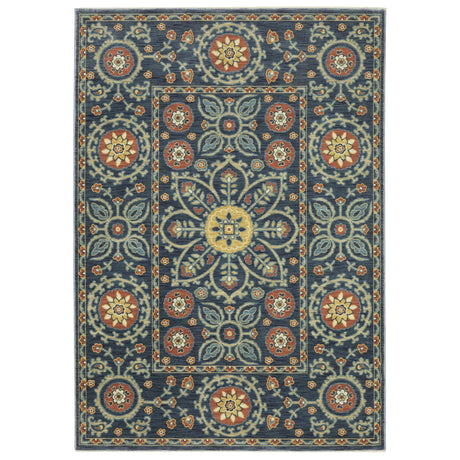 Oriental Weavers Sphinx Francesca Fr11B Blue/ Rust Rug - main flat