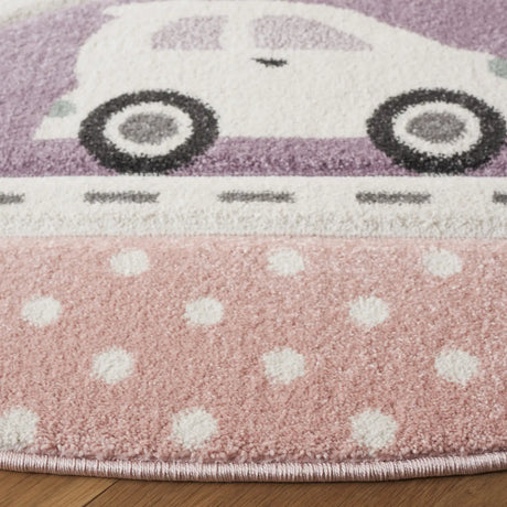 Safavieh Carousel Kids 100 6'-7" x 6'-7" Rug in Grey / Pink