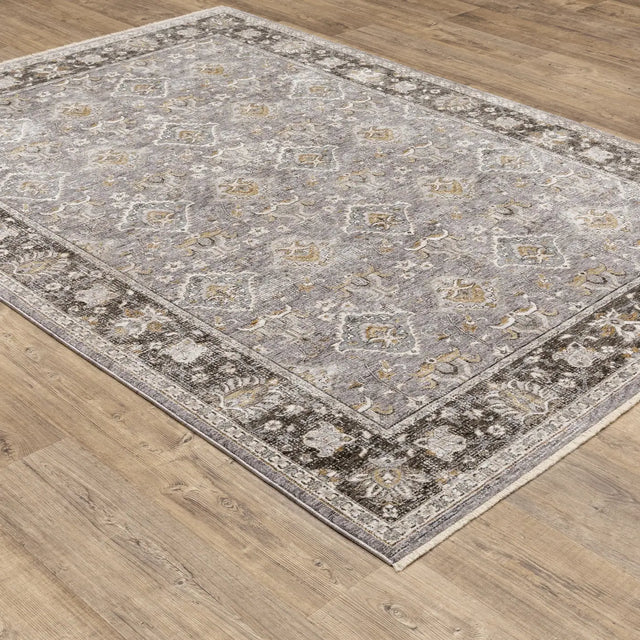 Oriental Weavers Sphinx Maharaja 091E1 Grey/Blue Rugs - angle detail