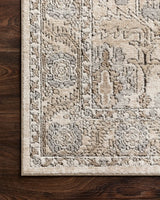 Loloi Teagan Tea-03 Ivory/Sand Rugs - corner on wood