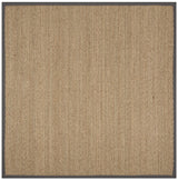 Safavieh Natural Fiber 6'-0" x 6'-0" Rug in Natural / Dark Grey