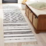 Safavieh Striped Kilim 2'-3" x 9'-0" Rug in Ivory / Black