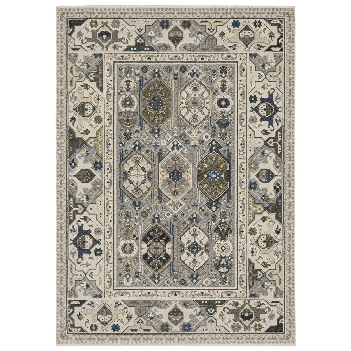 Oriental Weavers Sphinx HASTINGS HA04U Ivory Geometric Rugs - main flat