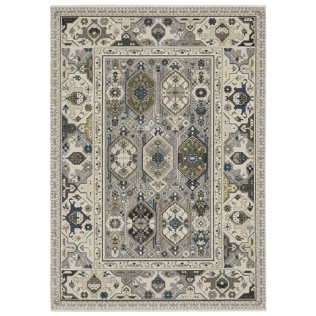 Oriental Weavers Sphinx HASTINGS HA04U Ivory Geometric Rugs - main flat