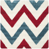 Safavieh Sgk-Shag Kids 6'-7" x 6'-7" Rug in Ivory / Red