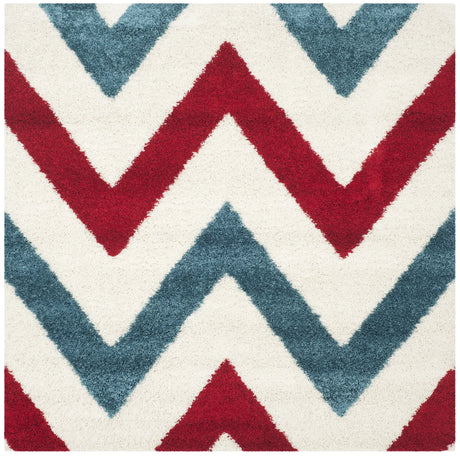 Safavieh Sgk-Shag Kids 6'-7" x 6'-7" Rug in Ivory / Red