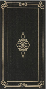 Safavieh Courtyard 2'-7" x 5'-0" Rug in Black / Creme