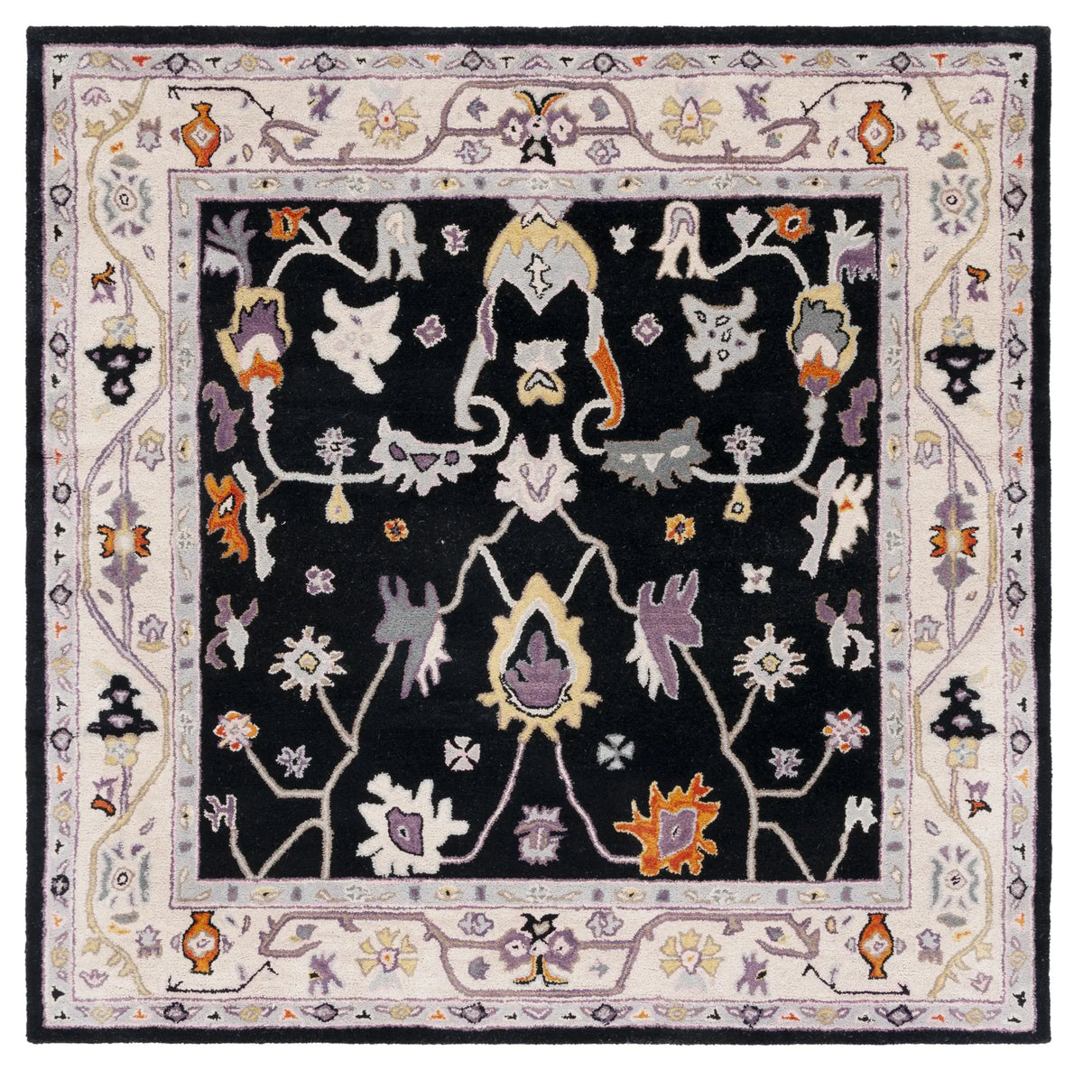 Safavieh Anatolia 6'-0" x 6'-0" Rug in Black / Ivory