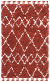 Safavieh Pro Lux Shag 400 4'-0" x 6'-0" Rug in Rust / Creme