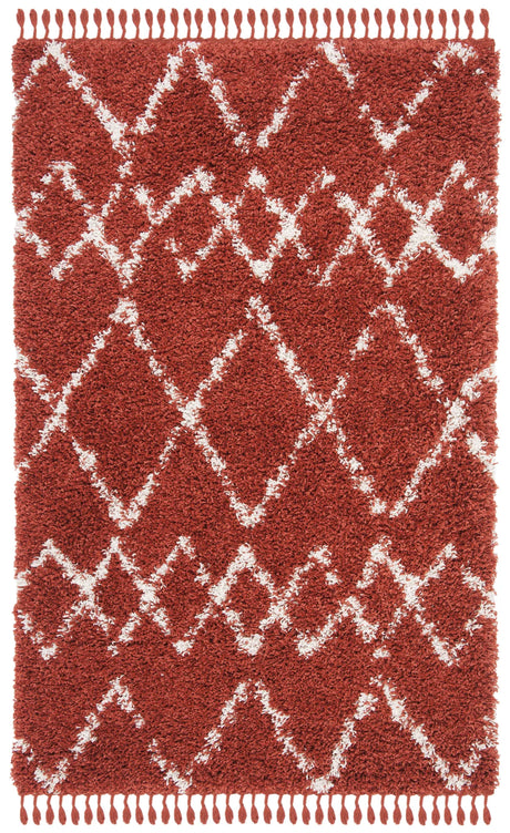 Safavieh Pro Lux Shag 400 4'-0" x 6'-0" Rug in Rust / Creme