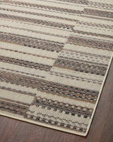Loloi Rainier Rai-08 Ivory/Taupe Rug - angled corner on wood