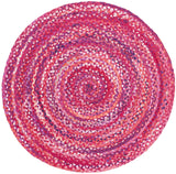 Safavieh Braided 3'-0" x 3'-0" Rug in Pink / Fuchsia
