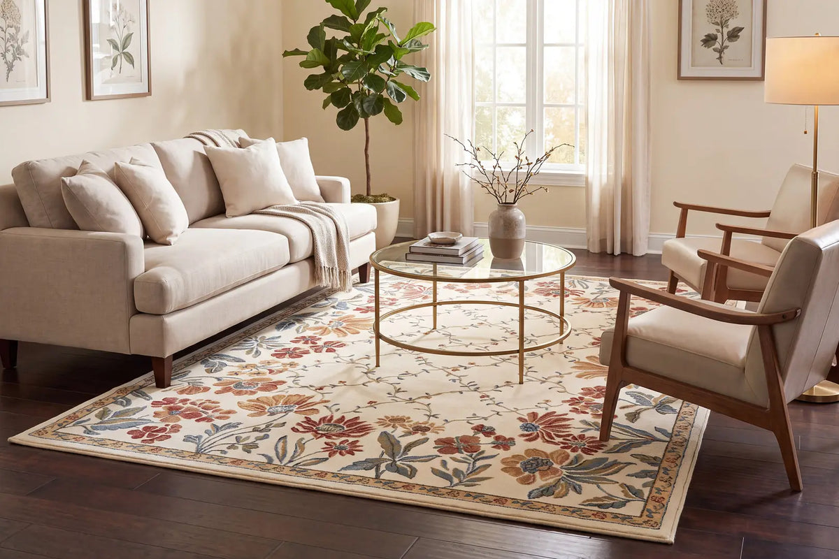 Dynamic Rugs Ancient Garden 57084 Ivory Rugs - Room