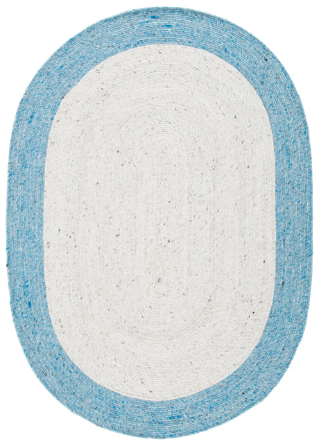 Safavieh Braided 5'-0" x 7'-0" Rug in Ivory / Blue
