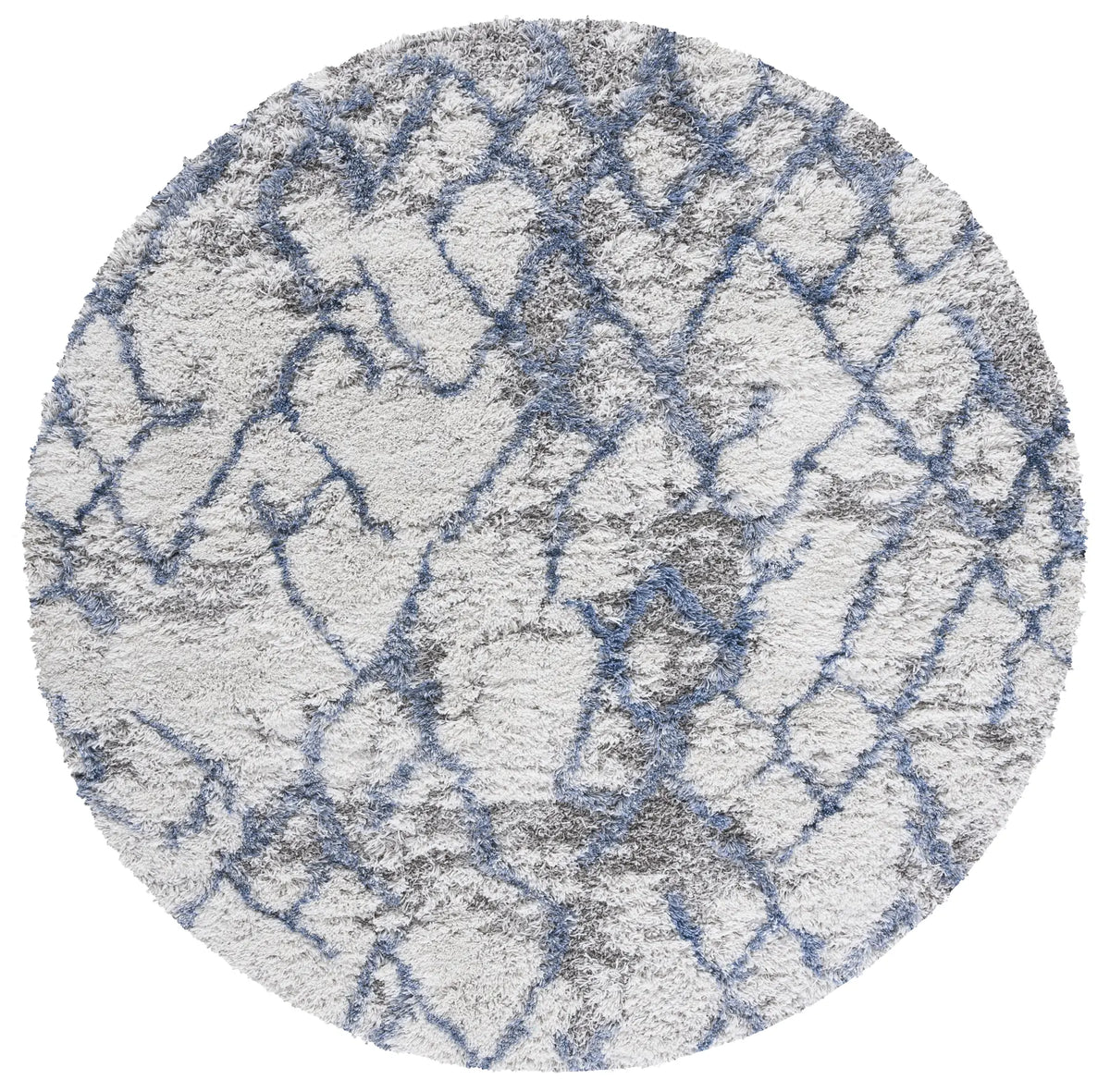 Safavieh Horizon Shag 800 5'-0" x 5'-0" Rug in Ivory / Blue