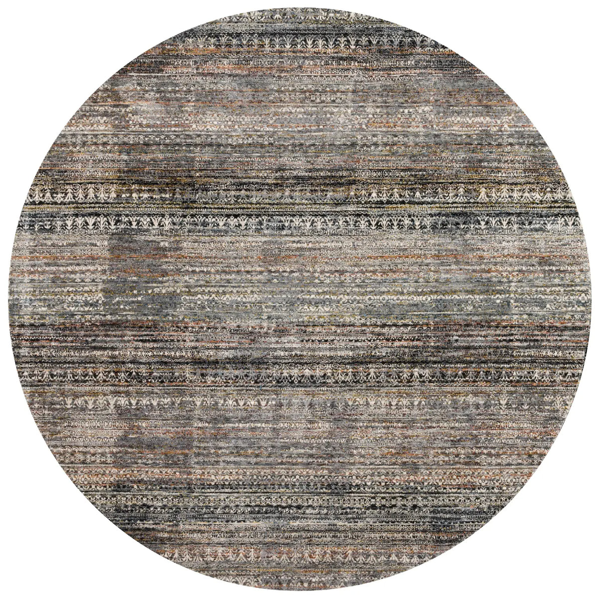 Loloi Theia The-08 Grey/Multi Rug - round flat