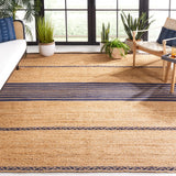Safavieh Natural Fiber 6'-0" x 9'-0" Rug in Natural / Navy