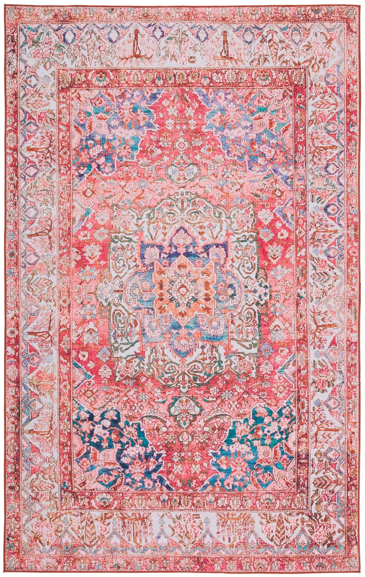 Safavieh Tucson 4'-0" x 6'-0" Rug in Rose / Beige